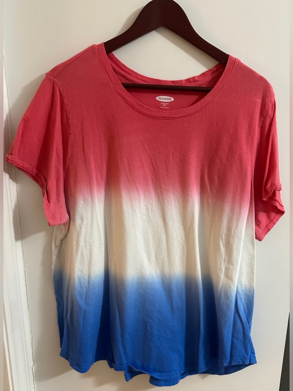 Women’s Old Navy Red White & Blue 4th of July Patriotic Crewneck Everyday Tee